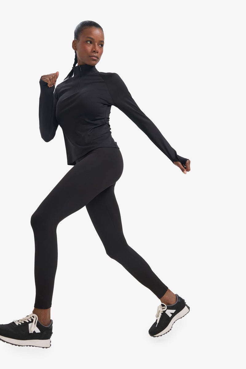 DeFacto Black Woman DeFactoFit High Waist Soft Fluffy Basic Leggings Casual - Image 4